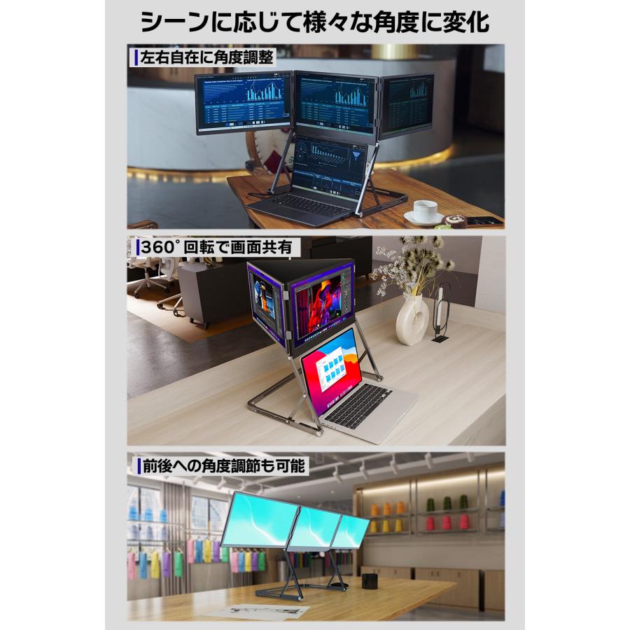 トリプルスクリーン 3面モニター 3画面 4画面 15.6インチ Mac/Windws