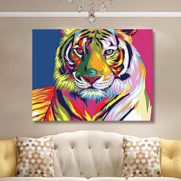 中級 フル ダイヤモンドアート キット ビーズ刺繍 カラフル タイガー