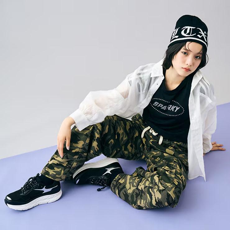 LOVETOXIC Lovetoxic カーゴパンツ ロングパンツ カモフラージュ柄 裾