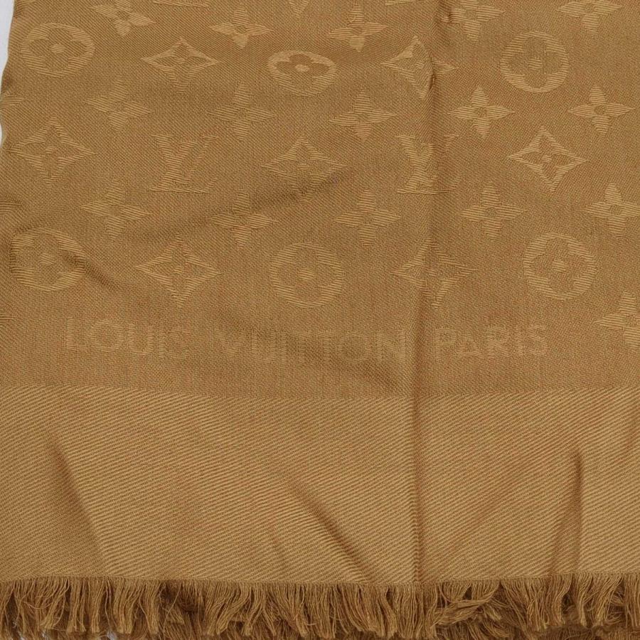 ルイヴィトン ストール ブラウン モノグラム シルク ウール レディース