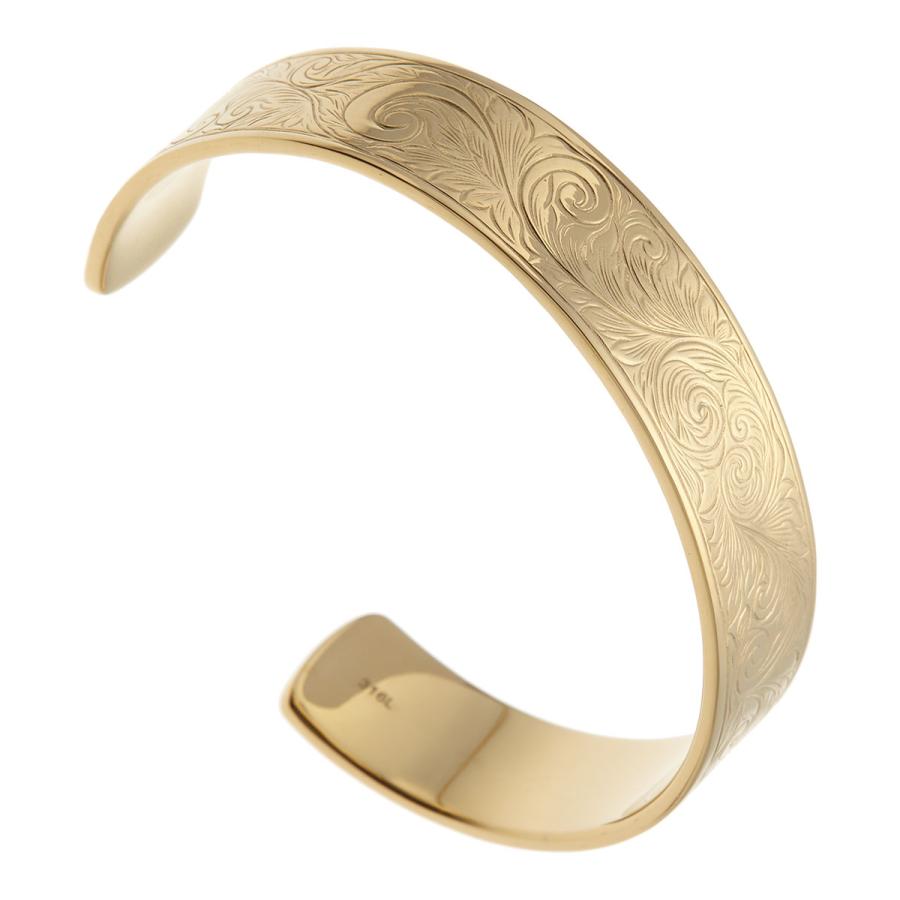 バングル ハワイアンジュエリー サージカルステンレス製 彫刻 幅広