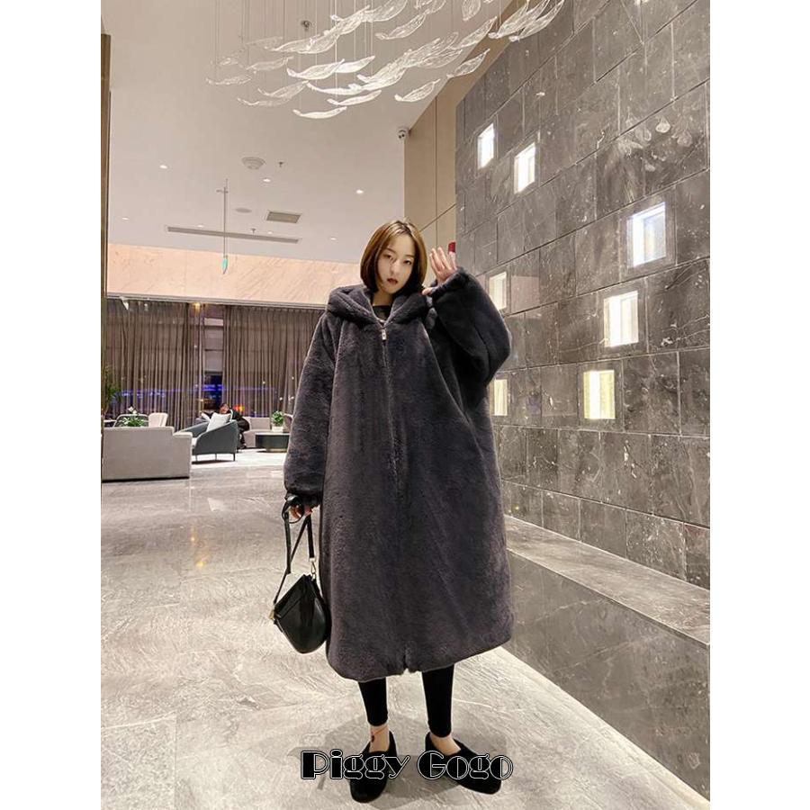 ファーコート レディース ロング丈 アウター エコファージャケット