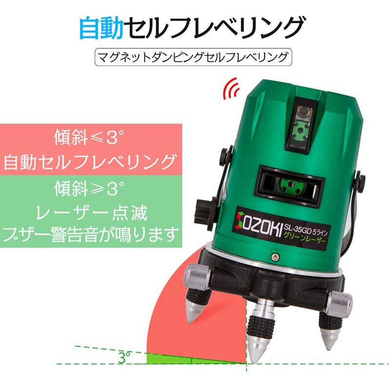 SOZOKI 5ライン ダイレクトグリーンレーザー墨出し器+三脚セット SL