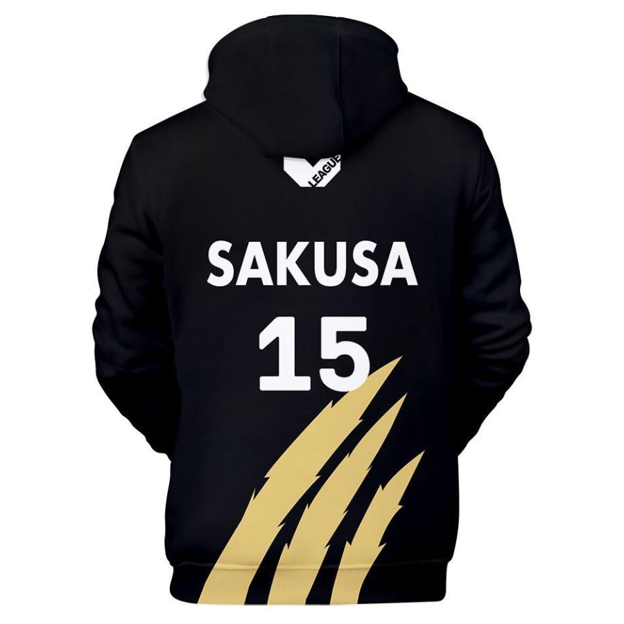 ハイキュー 風 MSBYブラックジャッカル パーカー 木兎光太郎 宮侑 佐久