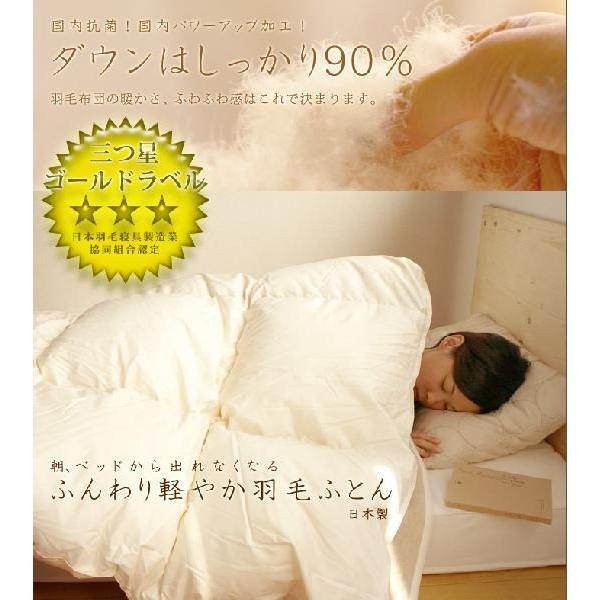 三ツ星ゴールドラベル 軽やか羽毛布団 ダブル [D羽毛掛 無地TTC