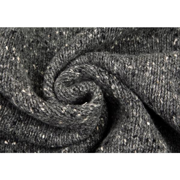 PAPAS（パパス） ウールナイロンマーブルニットカーディガン グレーL