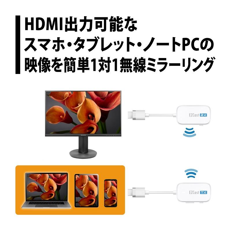 EzCast Pocket ワイヤレスプレゼンテーション HDMI to HDMI接続 1対1