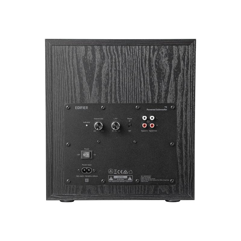 Edifier パワード サブウーファー T5 定格出力70W 木目調 ED-T5-BK-A