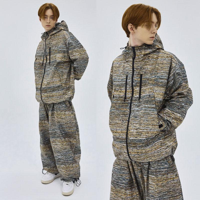 BSRABBIT ビエスラビット DSXBS WINDBREAKER HOODED JACKET GOLD MIX