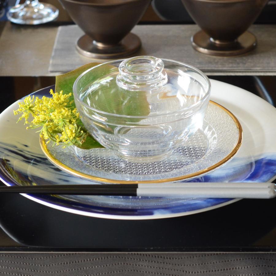 香菊 丸皿 天金 KM-K9G【ガラス食器 青山硝子 丸型 和食器 和モダン