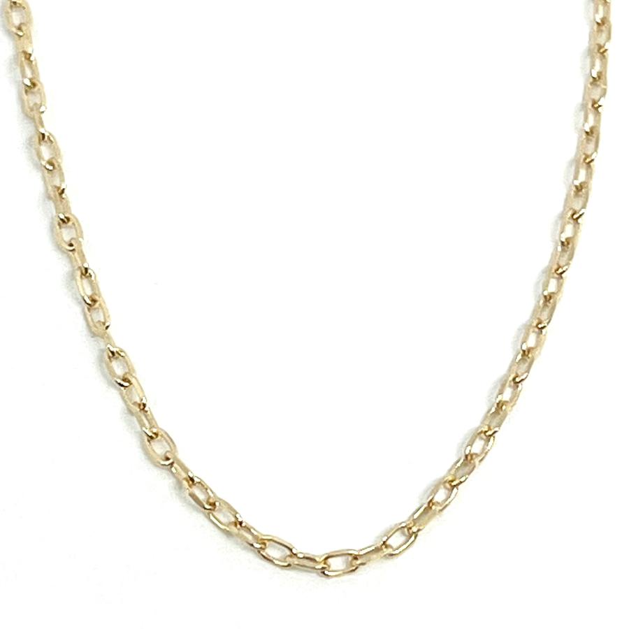 18金 アズキ チェーン ネックレス 70cm 幅1.4mm K18 YG スライド式 RM