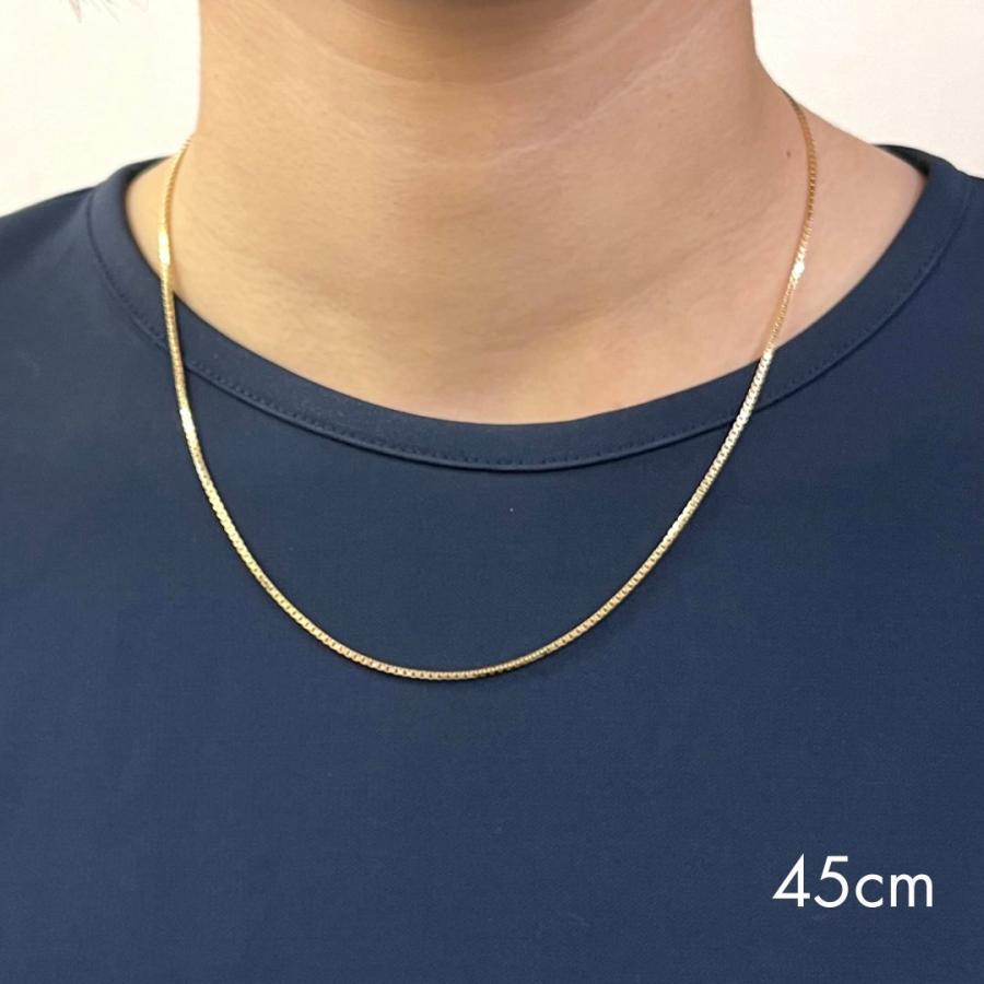 18金 ベネチアン チェーン ネックレス 50cm 幅1.4mm K18 YG スライド式