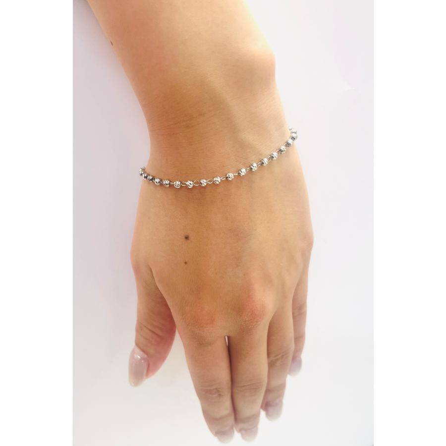 ブレスレット プラチナ ミラーカットボール 幅3mm 18cm Pt850