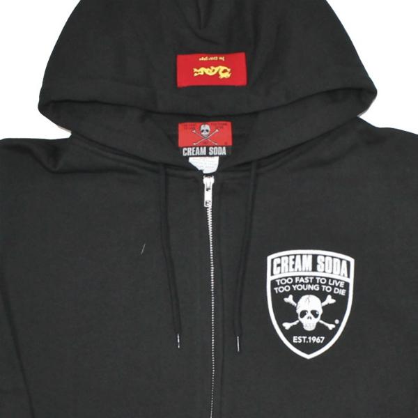 クリームソーダ（CREAM SODA） CS カクドクロジップパーカー ブラック