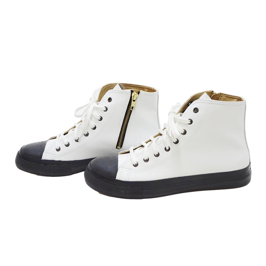 児島ジーンズ マイクロファイバーレザー ハイカット スニーカー