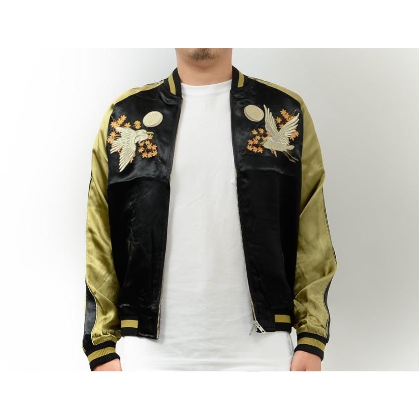 花旅楽団 和柄 スカジャン 紅葉 鷺 リバーシブル 刺繍 SCRIPT