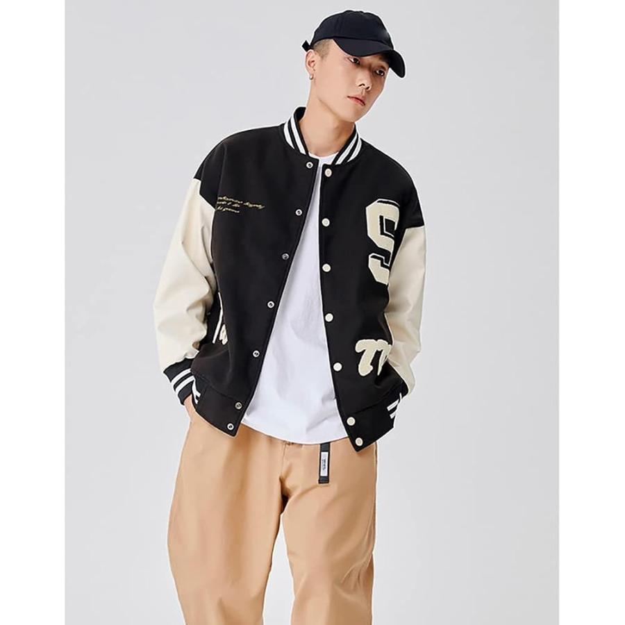 スタジャン メンズ ジャケット ワッペン MA-1 ジャンパー 刺繍