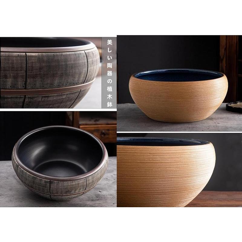 鉢 金魚鉢 睡蓮鉢 メダカ セラミック水耕植木鉢 亀 水槽 スの葉