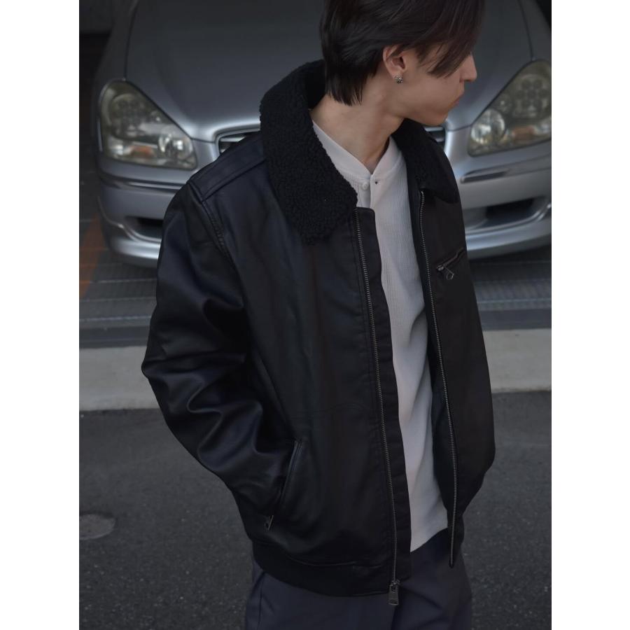 Levi's（リーバイス） レザー ボンバージャケット ブラック メンズ