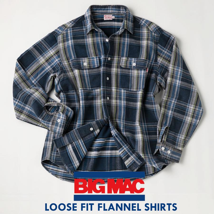 BIG MAC（ビッグマック） LOOSE FIT FLANNEL CHECK SHIRTS ヘビー