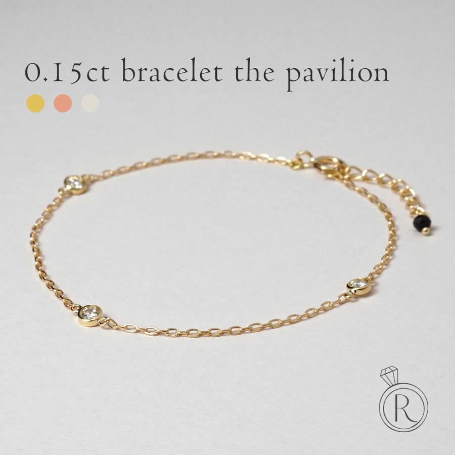 ブレスレット レディース 18K ダイヤモンド 0.15ct ダイヤ 18k 18金18