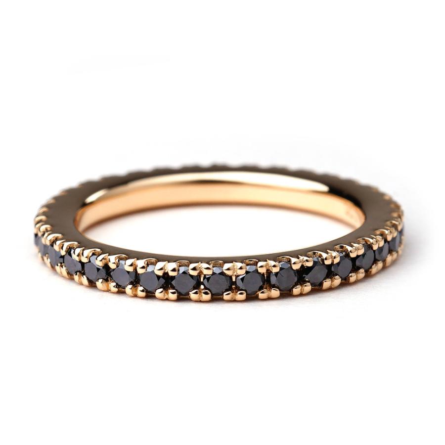 18K リング レディース 指輪 ブラックダイヤモンド ピンキー ダイヤ