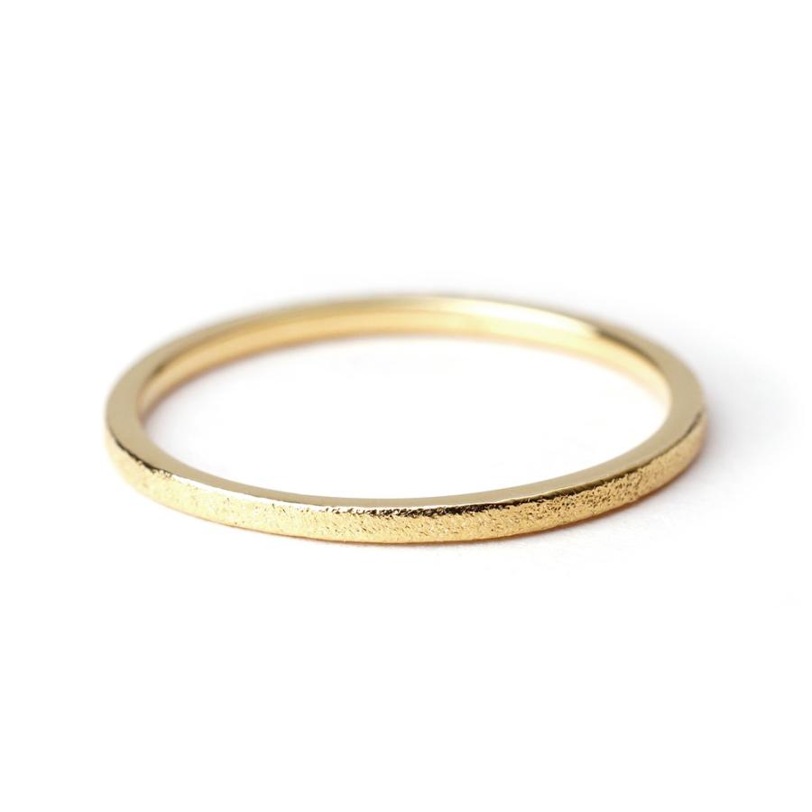 K18 スターダスト リング レディース 指輪 角線 フラットバンド