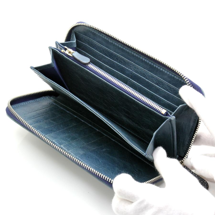 Revetta] エイ革 ラウンドファスナー 長財布 ガルーシャ スティング