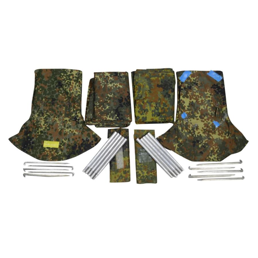ドイツ軍放出品 テントセット 軍幕 Flecktarn フレクター迷彩 ポンチョ