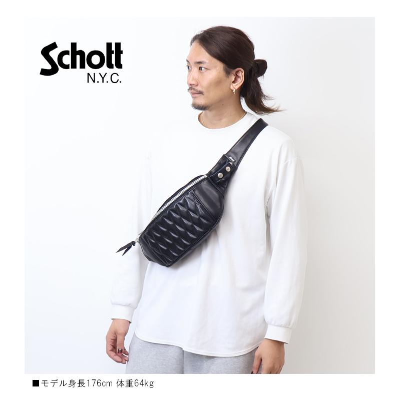 Schott N.Y.C（ショット） Schott パデッド レザー ボディバッグ 牛革