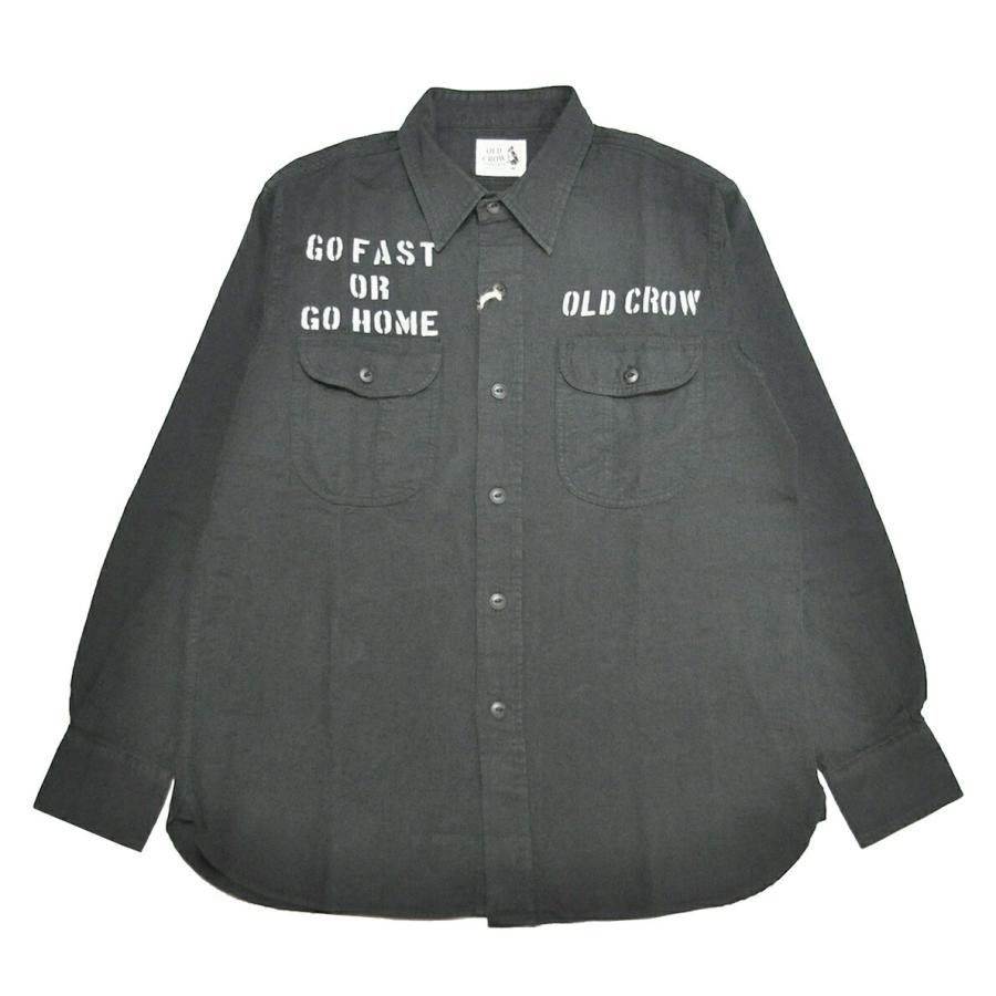 OLD CROW(GLAD HAND) CROW RODDER WORKER - L/S SHIRTS (BLACK