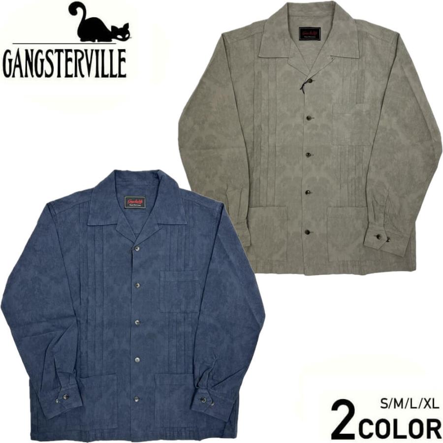 GANGSTERVILLE（ギャングスタービル） キューバシャツ 長袖 オープン