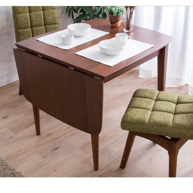 ダイニングテーブル 北欧 テーブル 木製 伸長式 伸縮 幅80-120cm