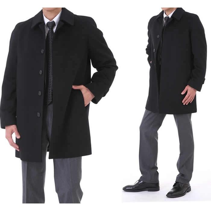 メンズ ショートコート カシミヤ100％ 紳士ステンカラー コート＜最