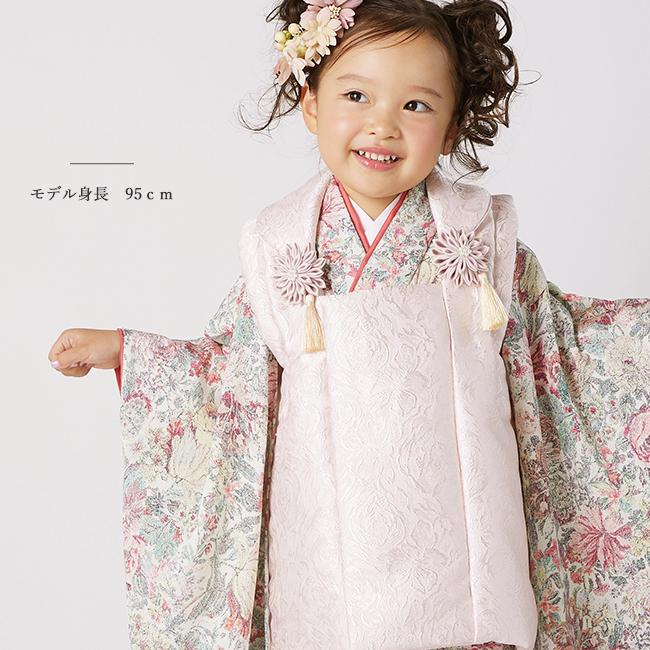着物 3歳 753 七五三 被布 草履 こども ピンク レンタル 女の子 おう