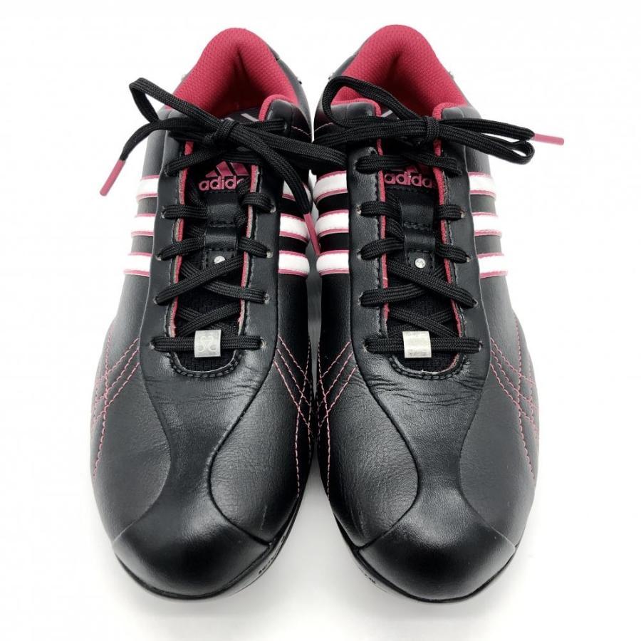 美品】adidas アディダス ゴルフシューズ 黒×ピンク 816377