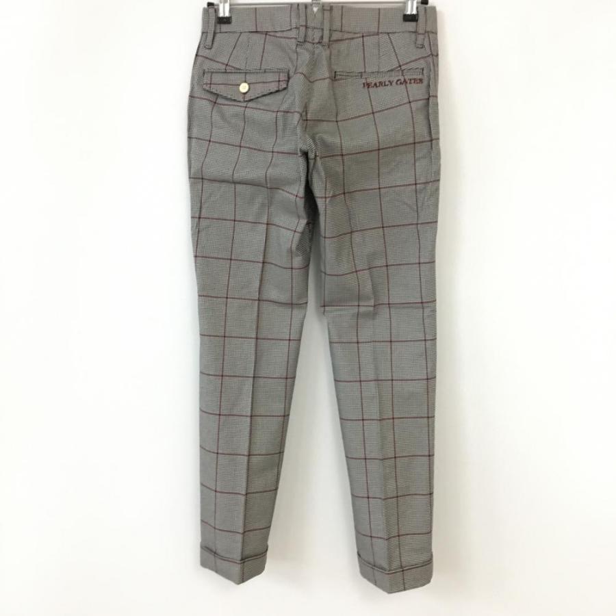 PEARLY GATES（パーリーゲイツ） パンツ 黒×レッド 千鳥格子柄