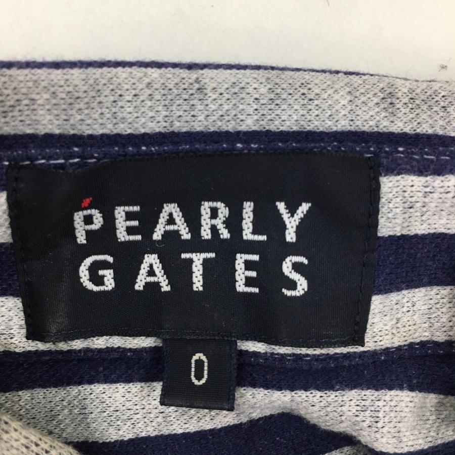 PEARLY GATES（パーリーゲイツ） 七分袖シャツ ネイビー×白 ストライプ