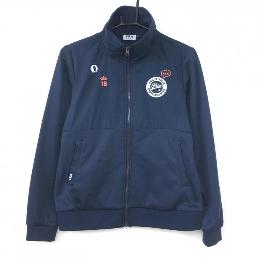 FILA（フィラ） フィラゴルフ 切替ジャケット ネイビー×白 裏起毛 袖