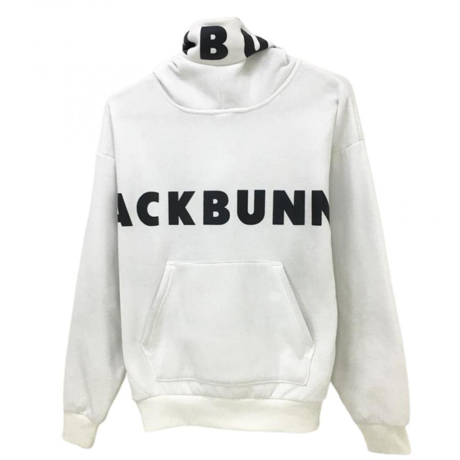 美品】ジャックバニー パーカー 白×黒 ビックロゴ 裏起毛 トレーナー