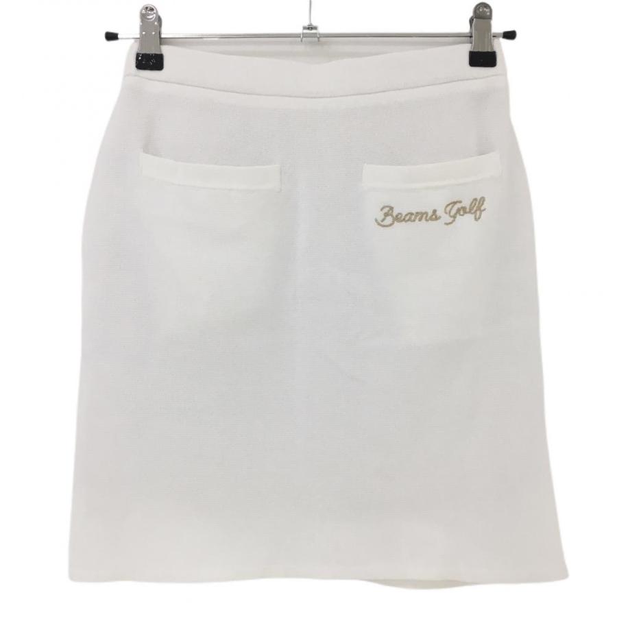 美品 BEAMS GOLF ジャガードニットブルゾン ホワイト S 定価2.7万 美品