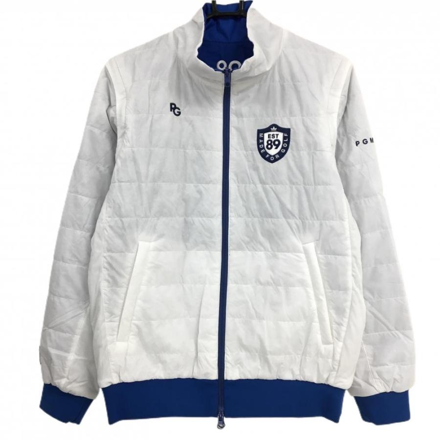 超美品】パーリーゲイツ 中綿リバーシブルジャケット 白×ブルー 4WAY