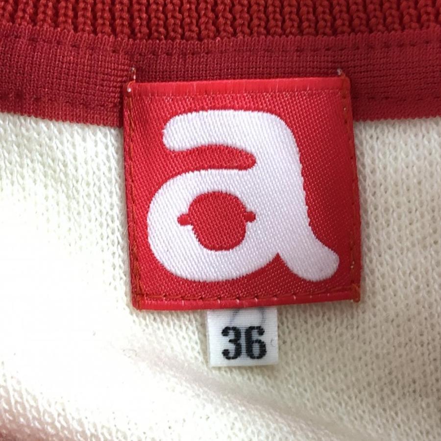 超美品】アルチビオ セーター 白×レッド ラインストーンロゴ ニット