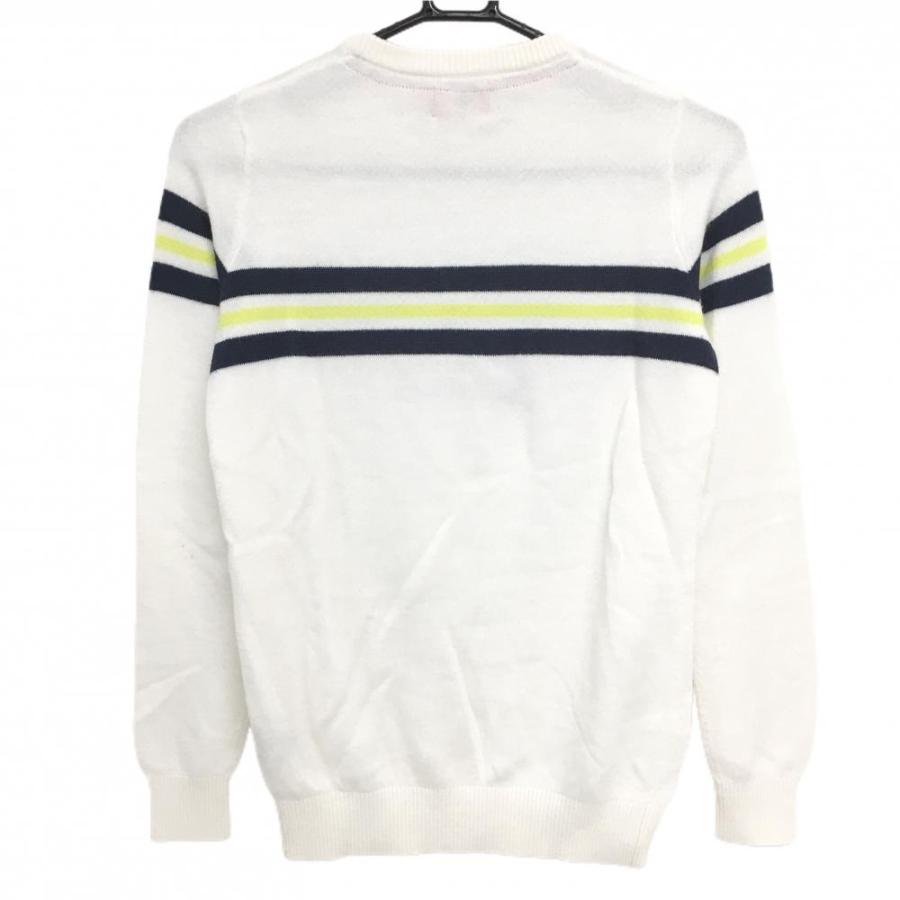 美品】ニューバランスゴルフ セーター 白×ネイビー 袖ライン ロゴ