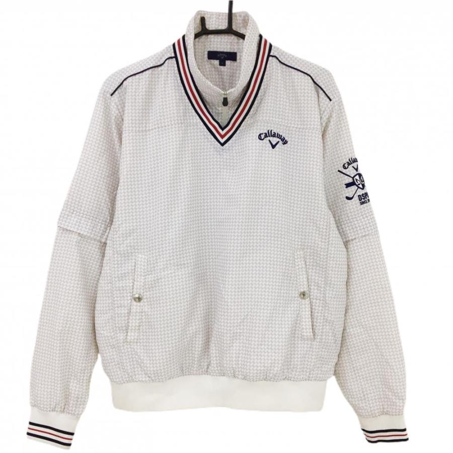 キャロウェイ 4WAY中綿スニード ライトグレー×白 総柄 ブルゾン メンズ