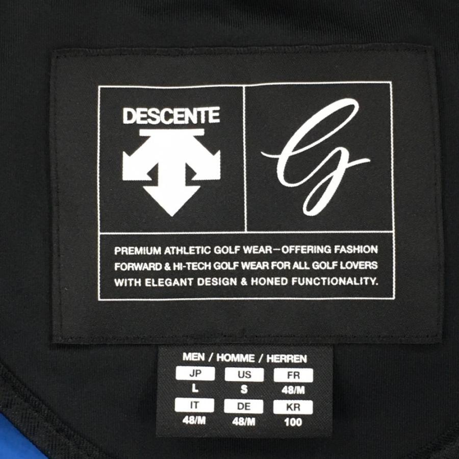 デサントゴルフ ダウンジャケット ブルー×黒 裾ロゴ ダウン90