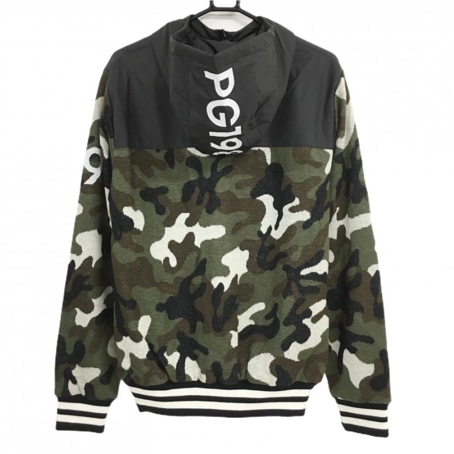 新品】パーリーゲイツ 中綿ニットブルゾン ダークグリーン×黒 迷彩
