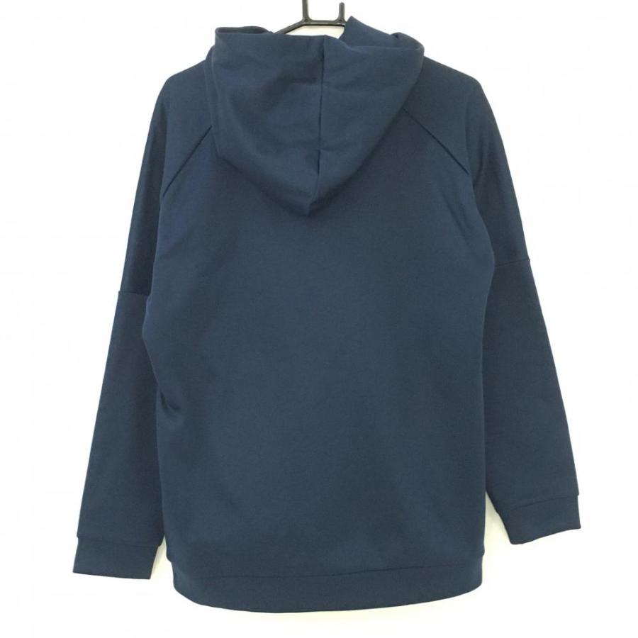 テーラーメイド パーカー ネイビー×白 ロゴプリント 裏起毛 トレーナー