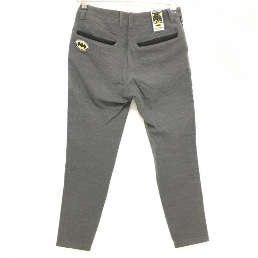 マスターバニー×バットマン パンツ グレー×黒 サイドロゴ ウール混 表