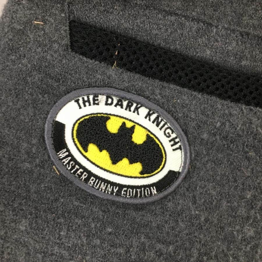 マスターバニー×バットマン パンツ グレー×黒 サイドロゴ ウール混 表